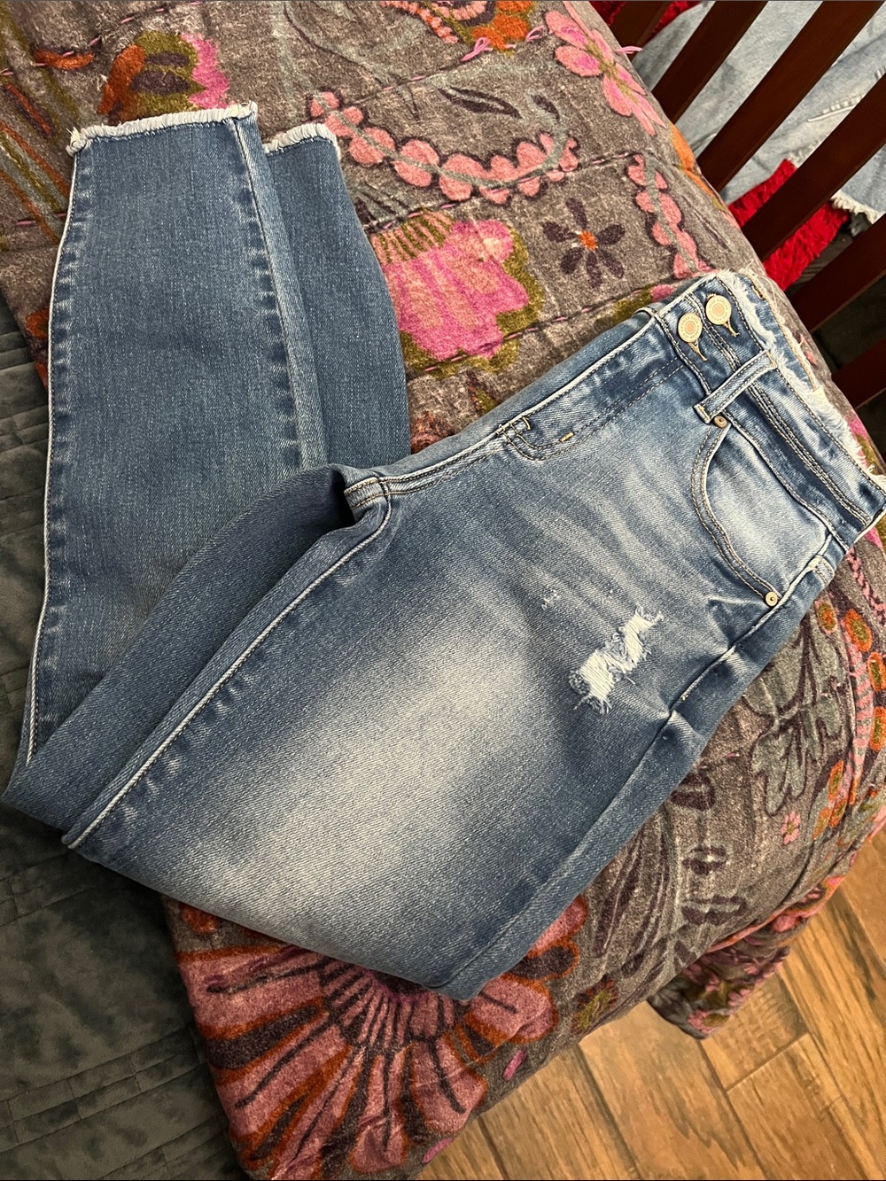 NWT KANCAN High-Rise Skinny Ankle Distressed Blue Women’s Jeans size 5/26
